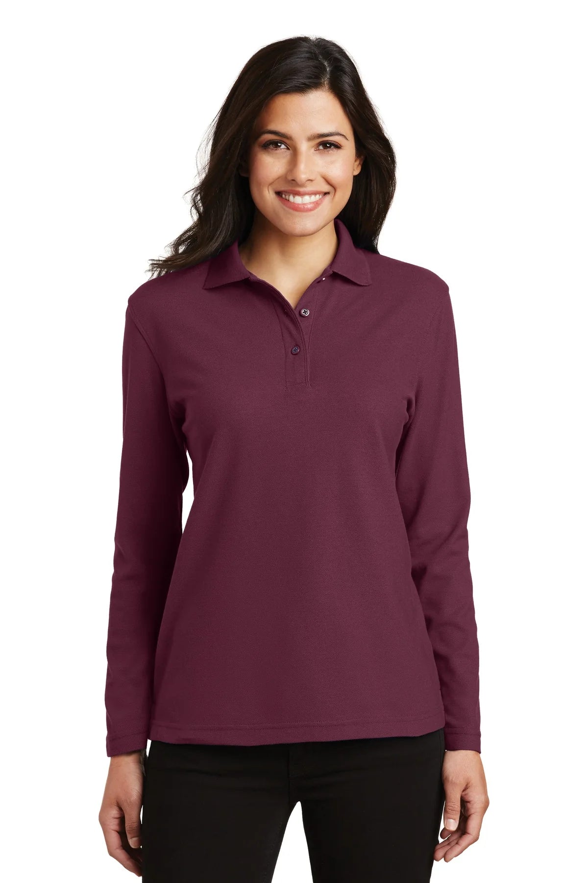 Port Authority ® Ladies Silk Touch™ Long Sleeve Polo. L500LS